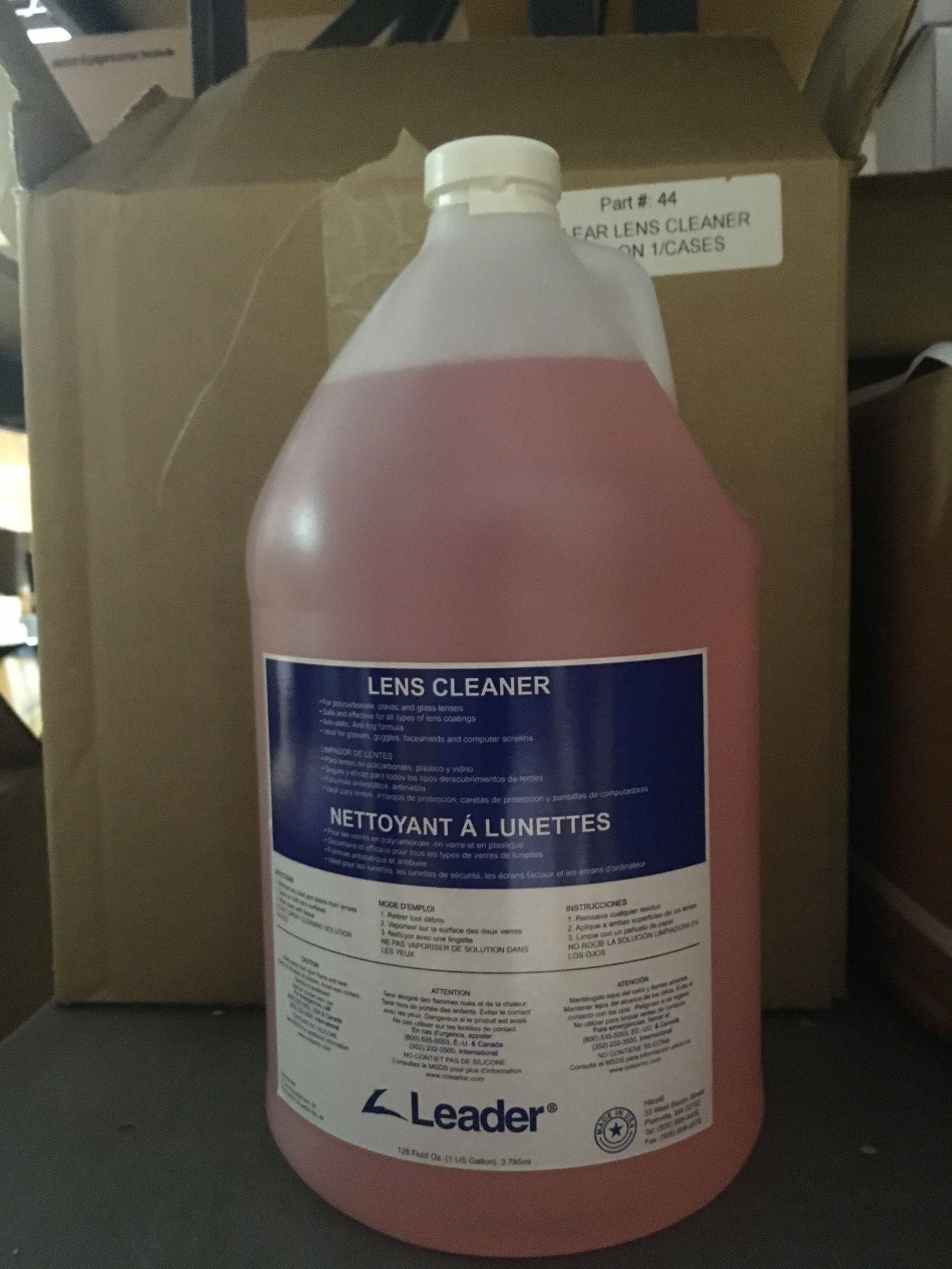 Lens Cleaning Solution 1 gallon refill bottle Alabama Safety Products